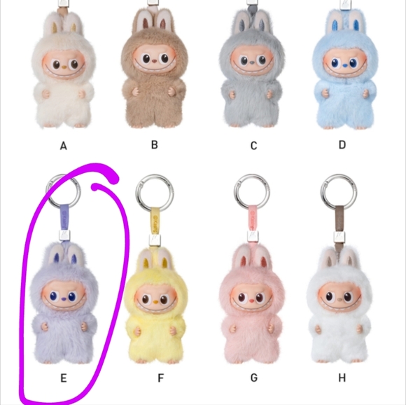 LABUBU Pop Mart Pin For Love Labubu Letter E NEW PFL Purple - Picture 12 of 13